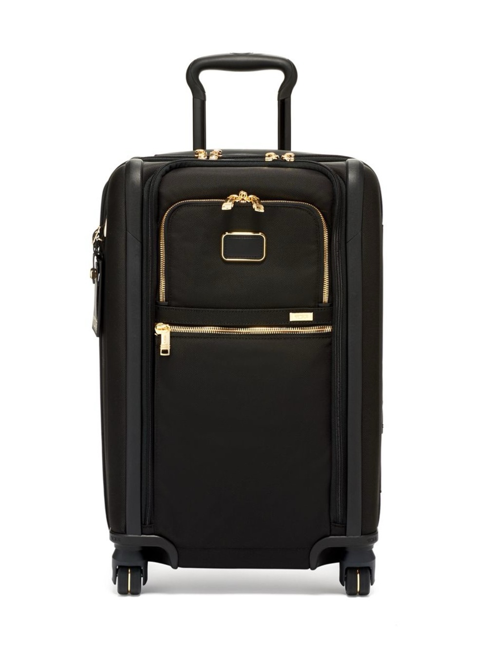 Tumi Black International Carry-On Spinner with Gold Hardware